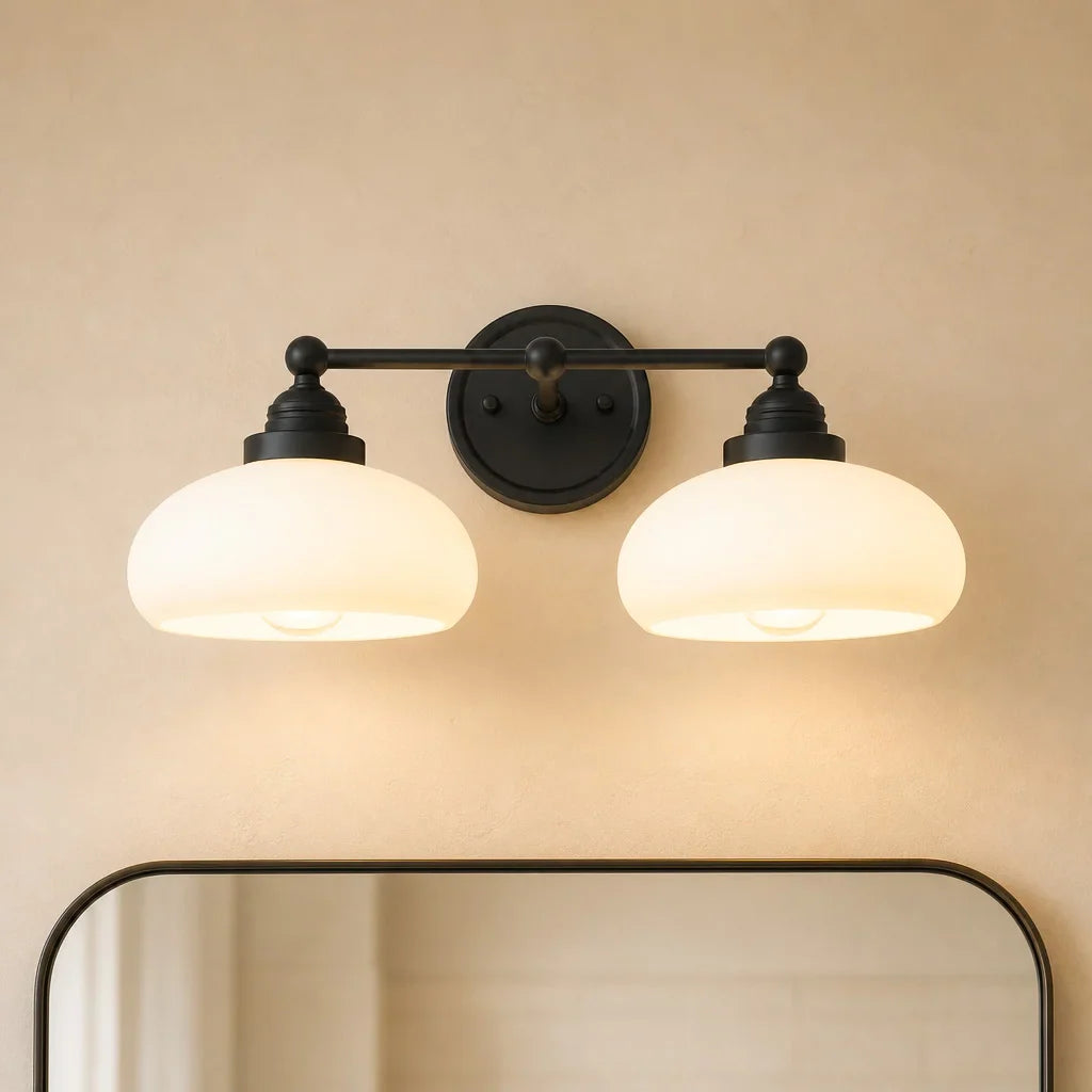 Vintage Wandlamp Melkwit Glas Industriële Stijl Verlichting Slaapkamer Gang | Sansoti