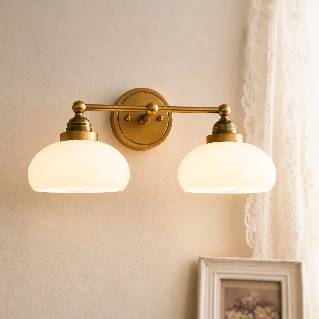 Vintage Wandlamp Melkwit Glas Industriële Stijl Verlichting Slaapkamer Gang | Sansoti