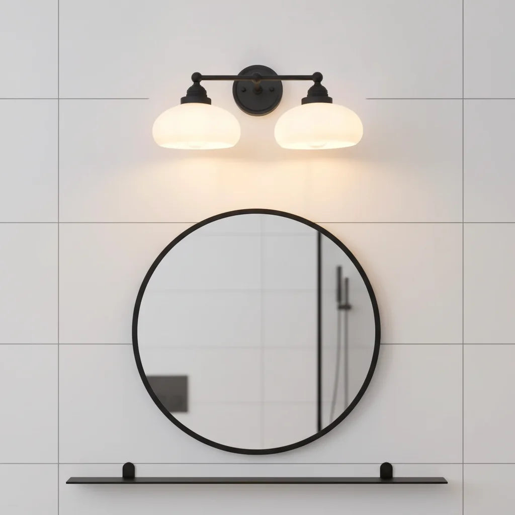 Vintage Wandlamp Melkwit Glas Industriële Stijl Verlichting Slaapkamer Gang | Sansoti