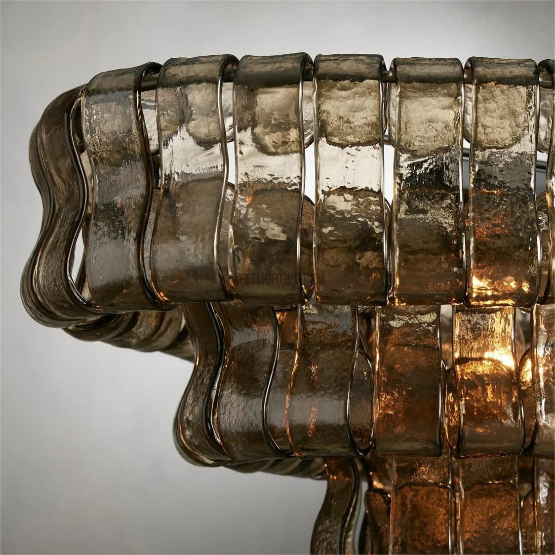 Lustre ovale avec verre incurvé, 137 cm, hauteur réglable, structure en acier, suspension pour salle à manger et salon | Sansoti