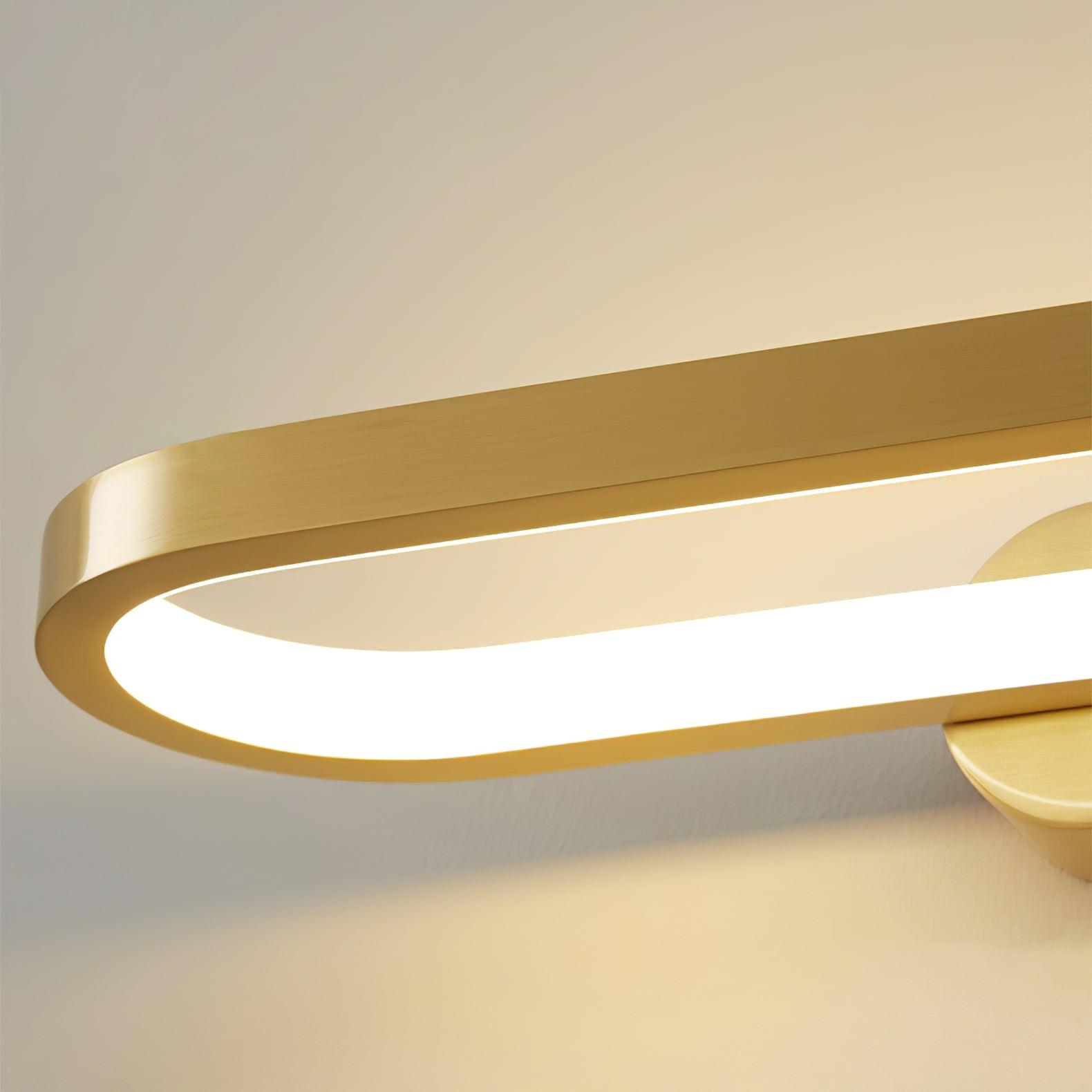 Applique Murale LED Laiton Acrylique Ovale 40cm Blanc Chaud Neutre Froid Salle de Bain Salon