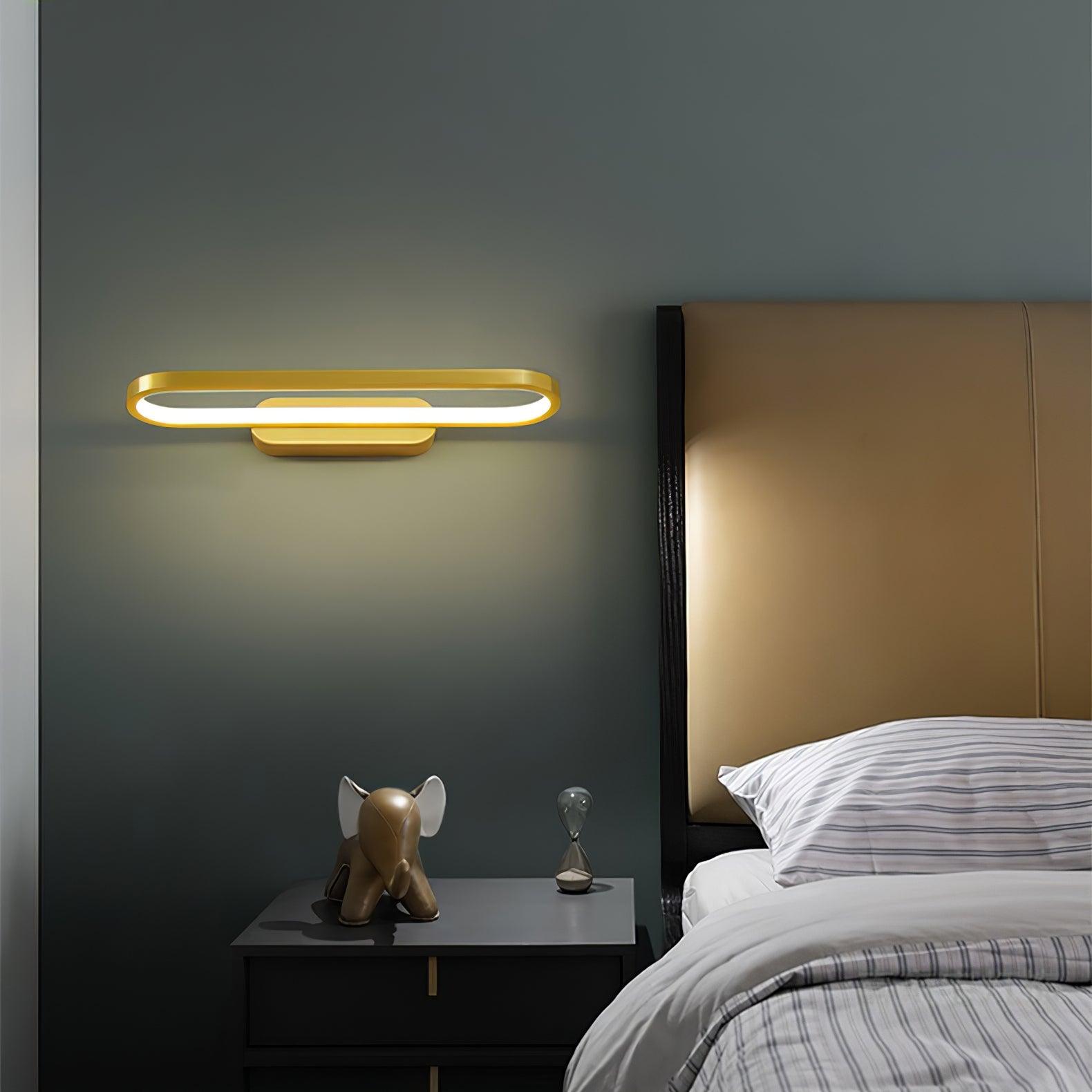 Applique Murale LED Laiton Acrylique Ovale 40cm Blanc Chaud Neutre Froid Salle de Bain Salon