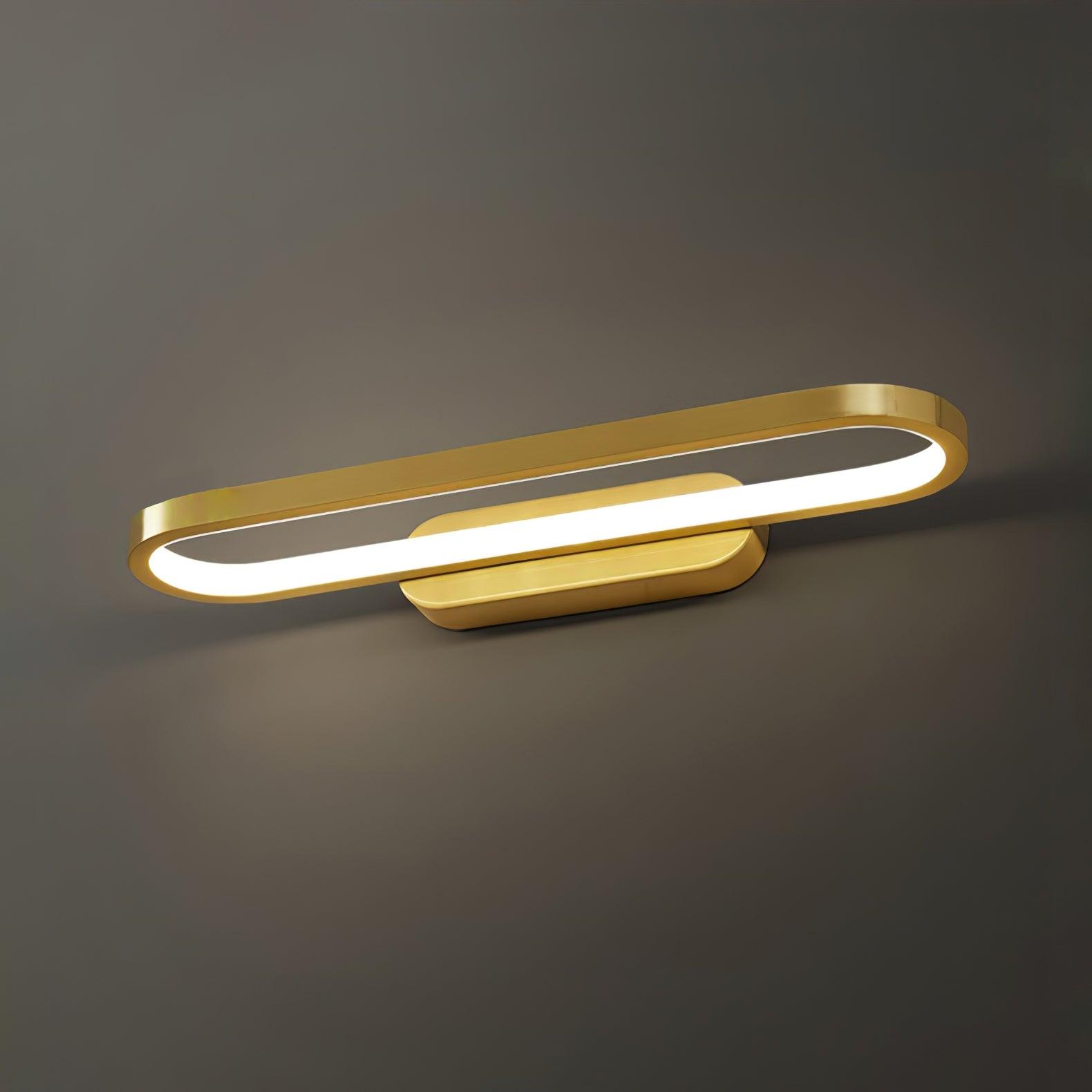 Applique Murale LED Laiton Acrylique Ovale 40cm Blanc Chaud Neutre Froid Salle de Bain Salon