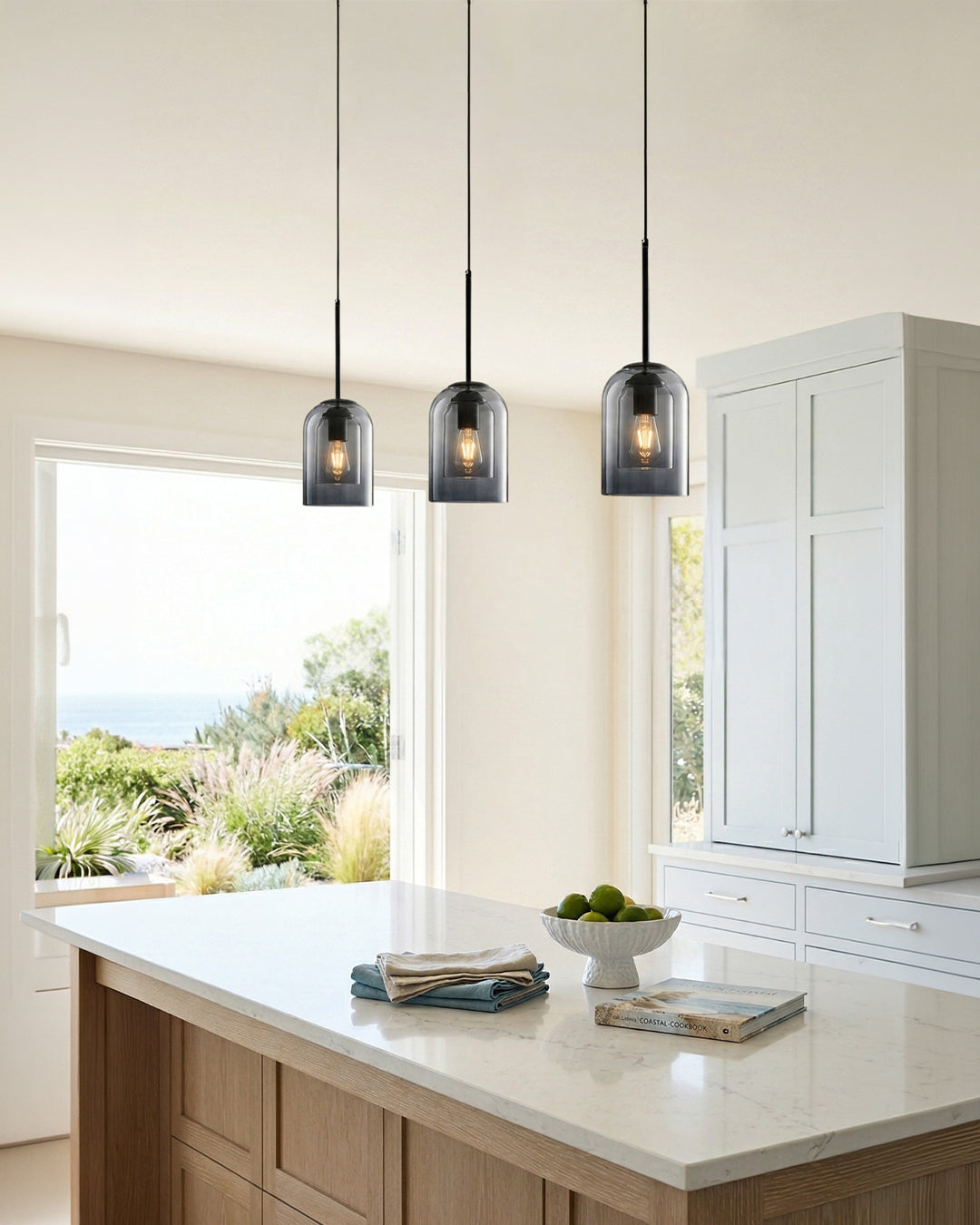 Glazen Hanglamp Ginza met Gebogen Vorm en Zachte Sfeerverlichting Warm Wit – E27 Fitting Inclusief Dimbare Compatibiliteit | Sansoti