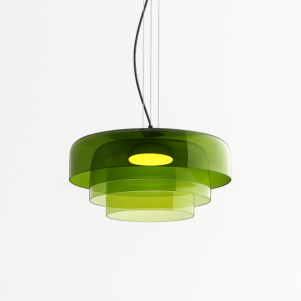 Glas-Hängeleuchte Ø42 cm Geschichtetes Glas Grün Esstisch Küche Modernes Design Stimmungslicht | Restfield