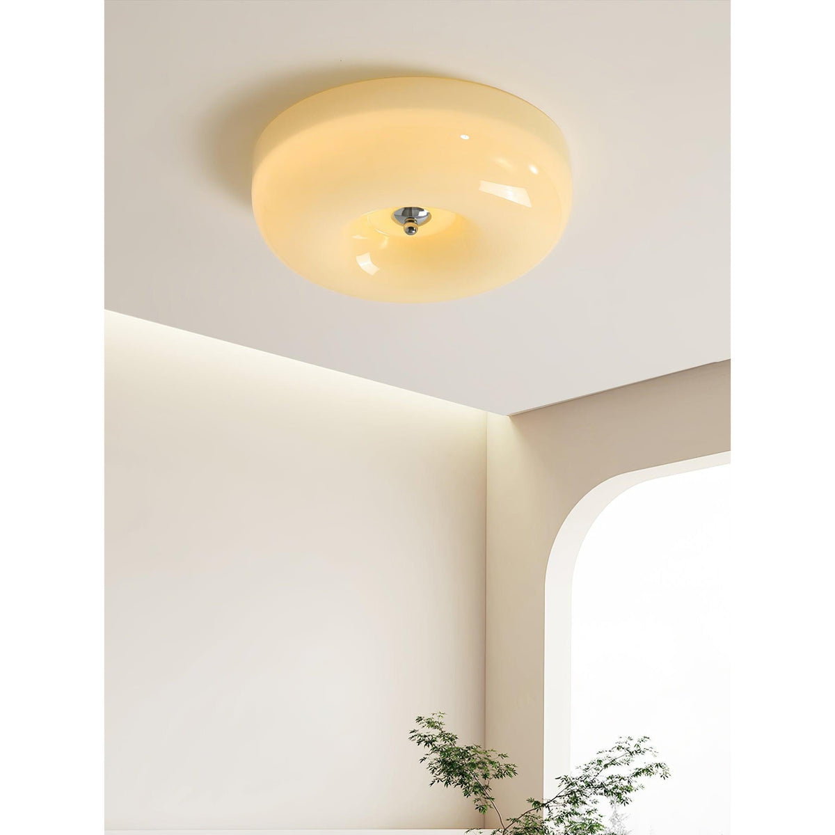 Plafonnier en verre avec éclairage LED intégré pour un intérieur moderne de salon, de chambre et d’entrée | Sansoti