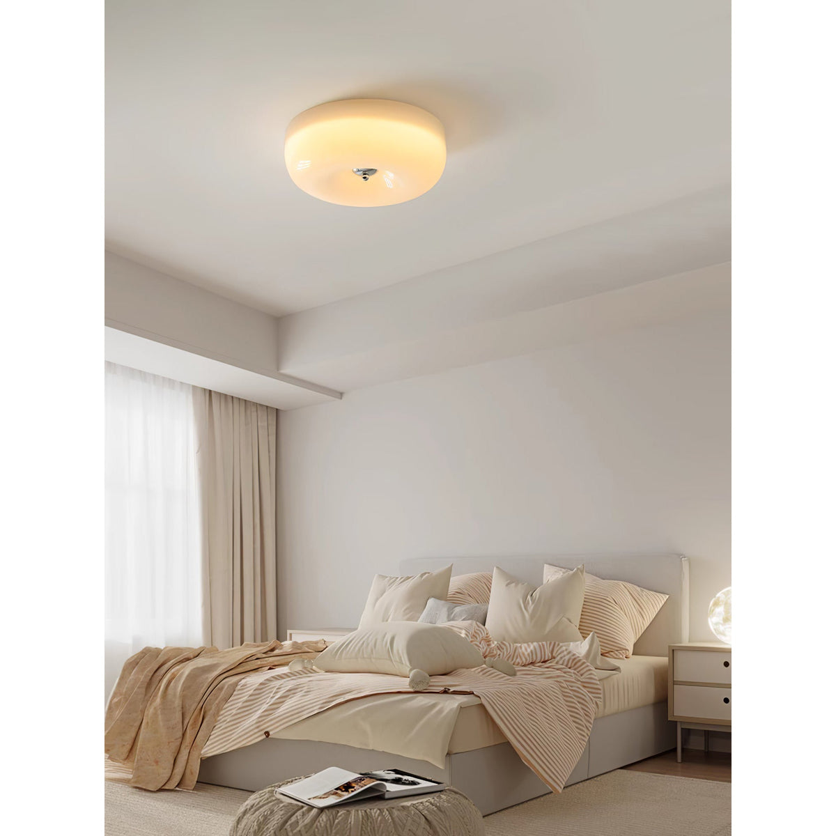 Plafonnier en verre avec éclairage LED intégré pour un intérieur moderne de salon, de chambre et d’entrée | Sansoti