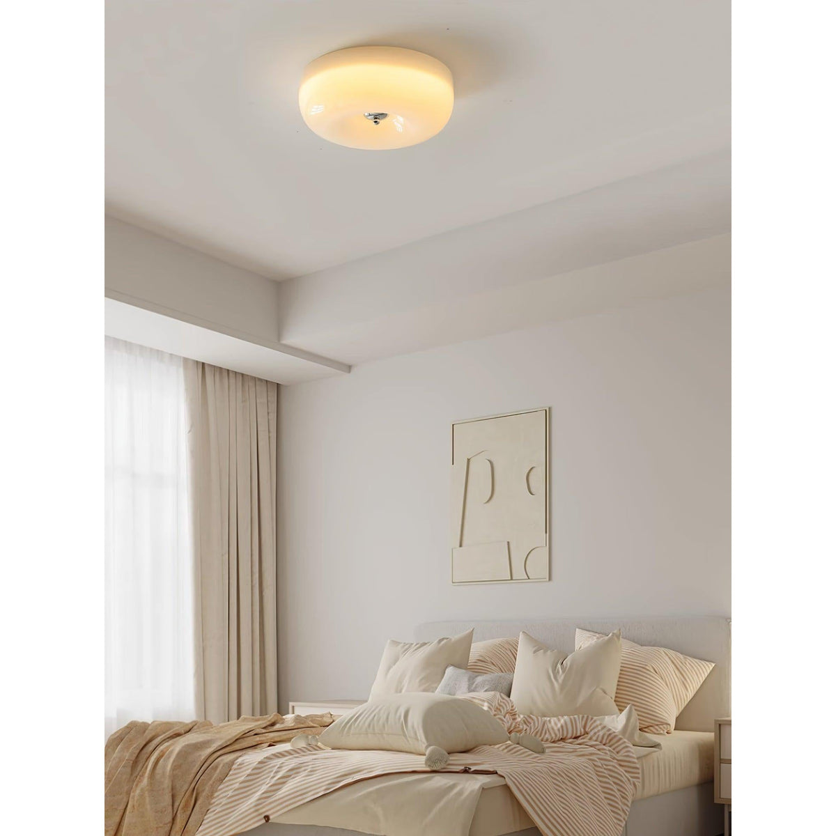 Plafonnier en verre avec éclairage LED intégré pour un intérieur moderne de salon, de chambre et d’entrée | Sansoti