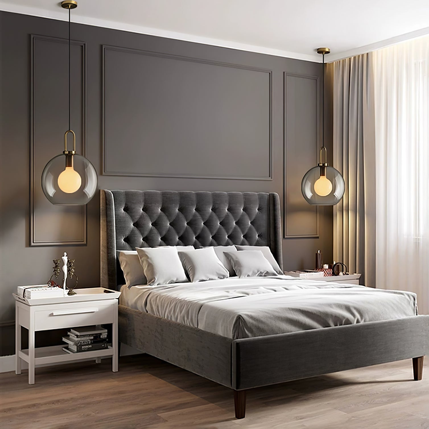 Glazen Hanglamp met Koperen Afwerking – Capsule & Sphere Vormen | Sansoti