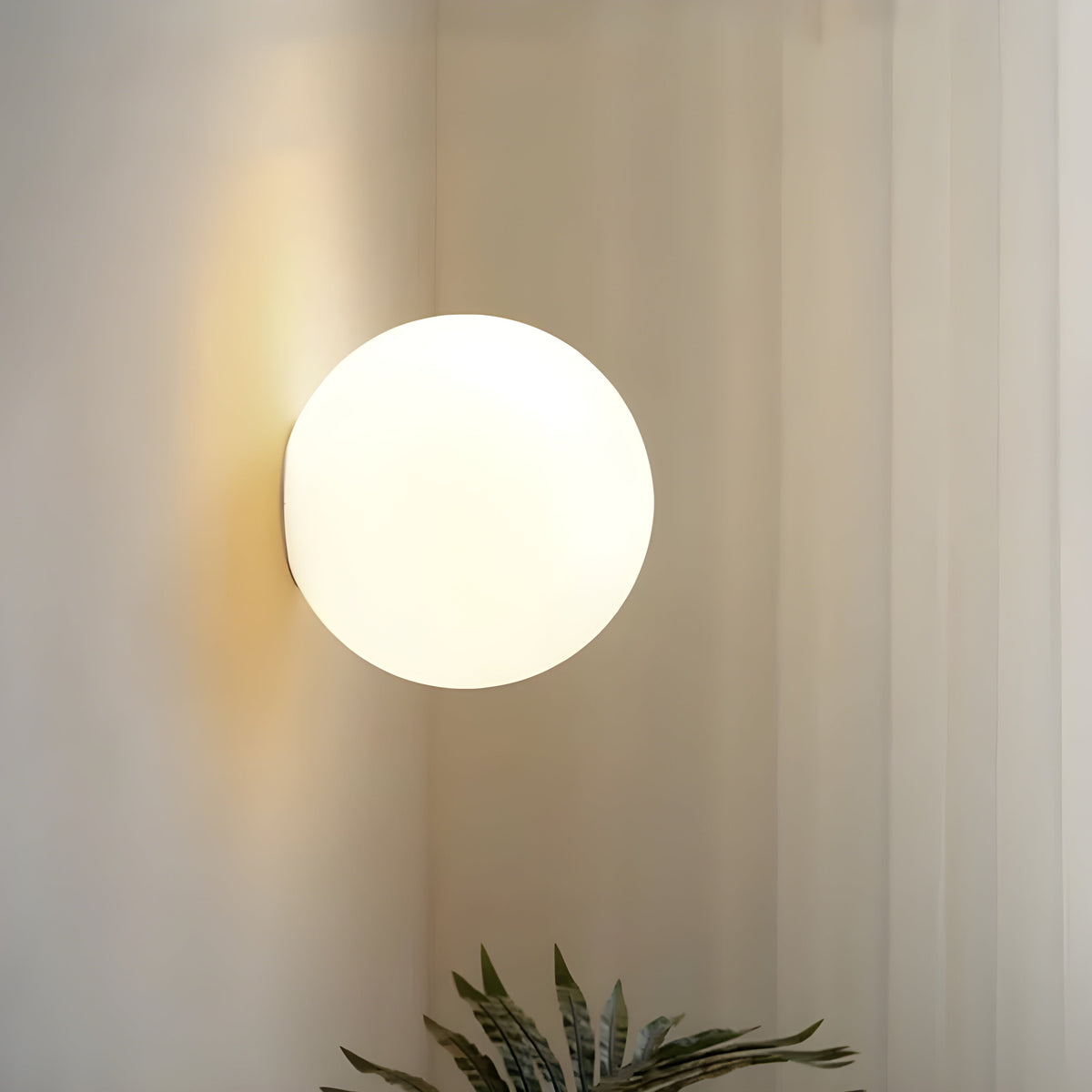 Wandleuchte Milchglas Rund G9-Fassung Modernes nordisches Interieur Sanfte Atmosphäre Flur Wohnzimmer Badezimmer | Sansoti