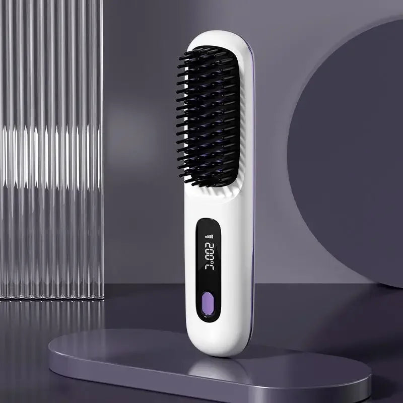 Cordless Hair Straightener with Ion Technology Ceramic Plates USB Rechargeable Travel Styling Hair Care | Sansoti