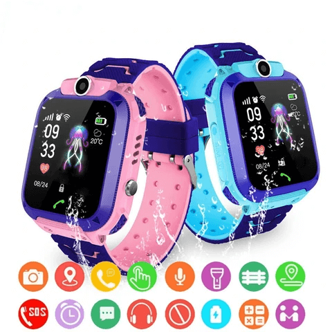 Kinder Smartwatch met LBS-Tracking en Waterdicht Ontwerp voor Kinderen Roze Blauw | Sansoti