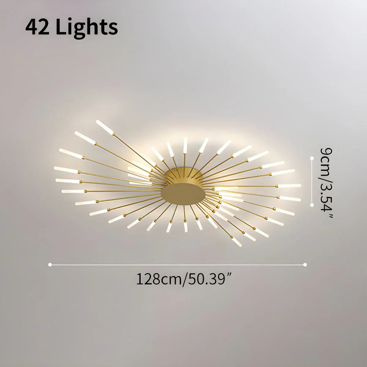 LED Plafondlamp Metaal 20-42 Lichtpunten Zwart Goud Woonkamer Eetkamer Stervorm Design Dimbaar Moderne Verlichting Grote Ruimtes | Sansoti