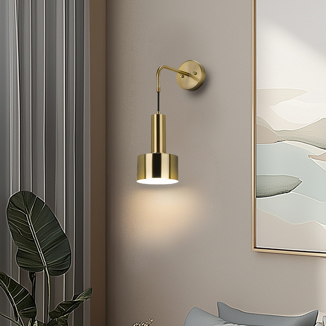 Applique Murale Or Industrielle Lot de 2 Abat-jour Suspendu Métal Télécommande Dimmable RGB Chambre | Restfield