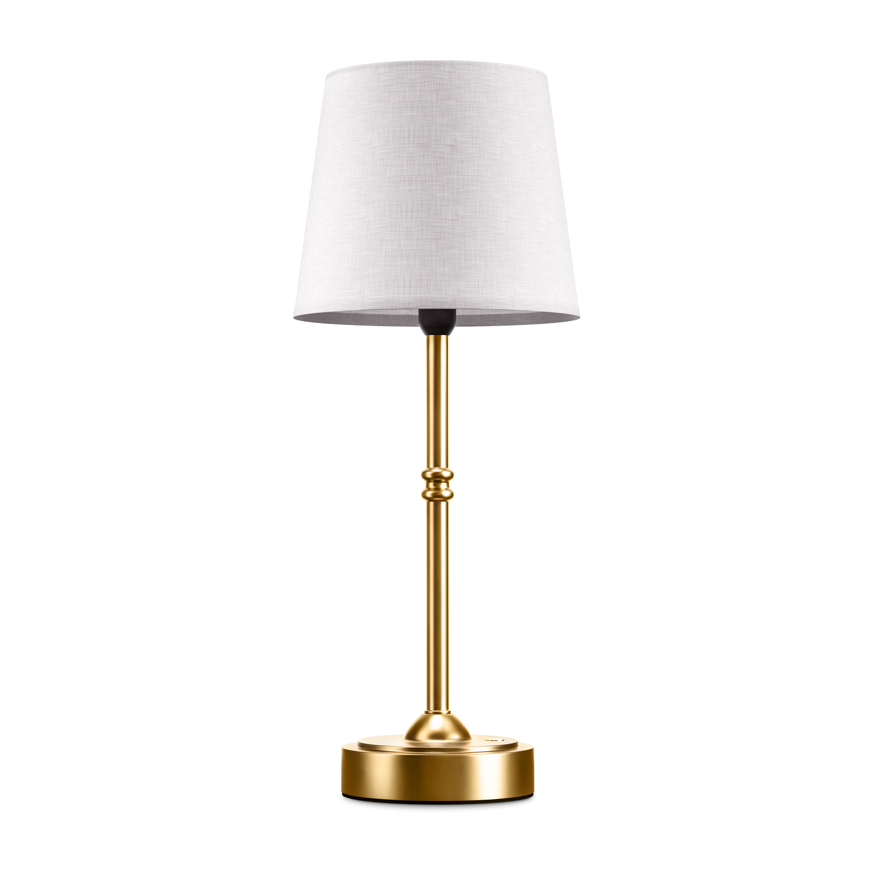Tafellamp Oplaadbaar Draadloos Goud Wit Kap 40cm USB-C Touch Dimbaar Slaapkamer Woonkamer | Sansoti