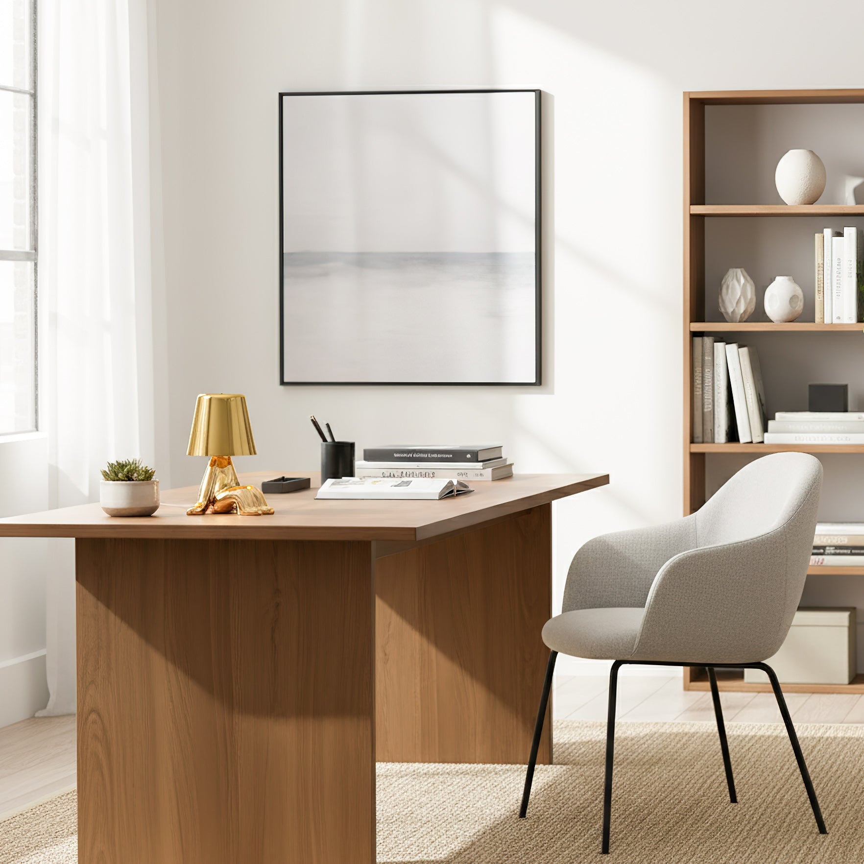 Moderne Tafellamp met Sculptuur – Goudkleurige Broers met Ingebouwde Accu en LED – Artistieke Verlichting voor Woonkamer, Slaapkamer & Bureau | Sansoti