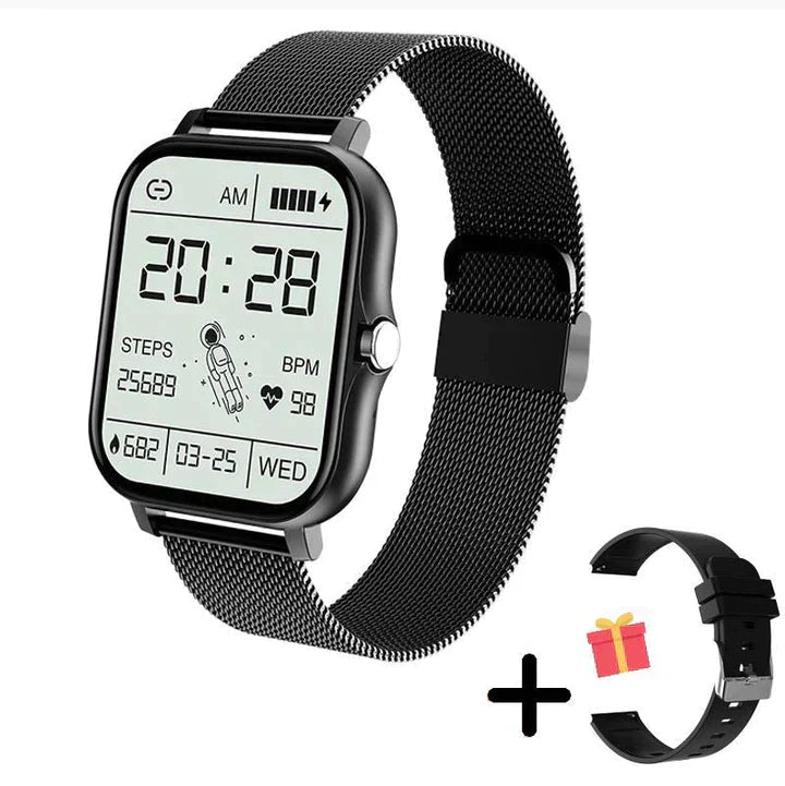 Sandsberg Smartwatch Multifunctioneel Gezondheids- & Fitness-Tracking Meerdere Kleuren | Bluetooth Hartslag Bloedzuurstof Slaapanalyse Stappenteller | Sansoti