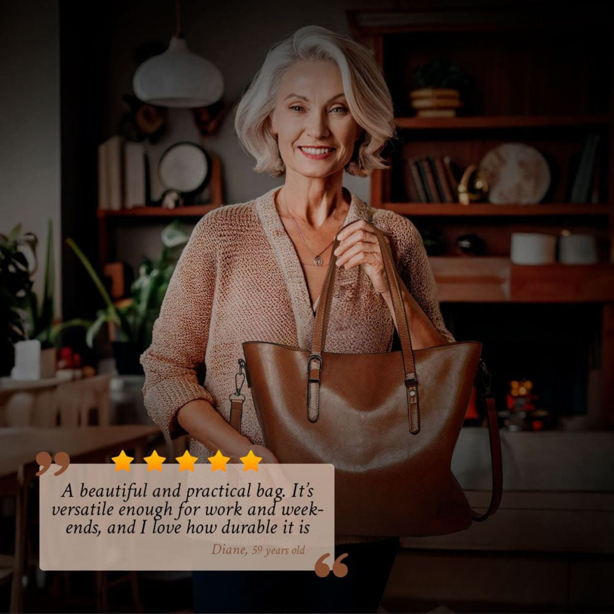 Vintage Leren Schoudertas Dames met Verstelbare Riem Echt Leder Handtas Klassiek Retro Design Elegante Dagtas | Sansoti