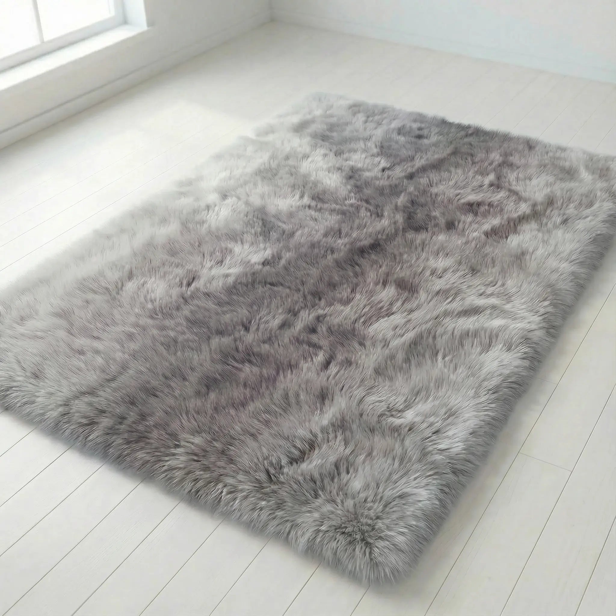 Hoogpolig Pluche Vloerkleed met Kleurverloop – Antislip & 4cm Dikte voor Luxe Comfort in Woonkamer, Slaapkamer of Gang | Sansoti