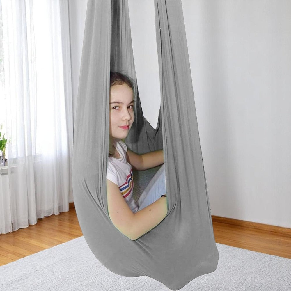 Sensorische Schaukel Hängematte Kinder Elastischer Stoff Blau Grau Rot Lila 100x280 150x280cm | Restfield