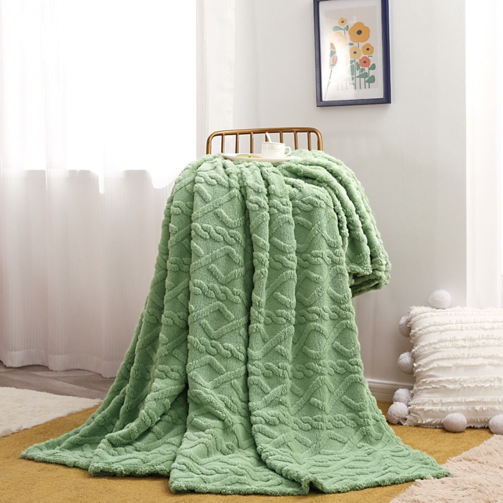 Wolkenplaid aus Fleece, 3D-Struktur, gestrickte Vier-Jahreszeiten-Kuscheldecke für Sofa und Bett, Elfenbein, Beige, Braun, Schwarz | Sansoti