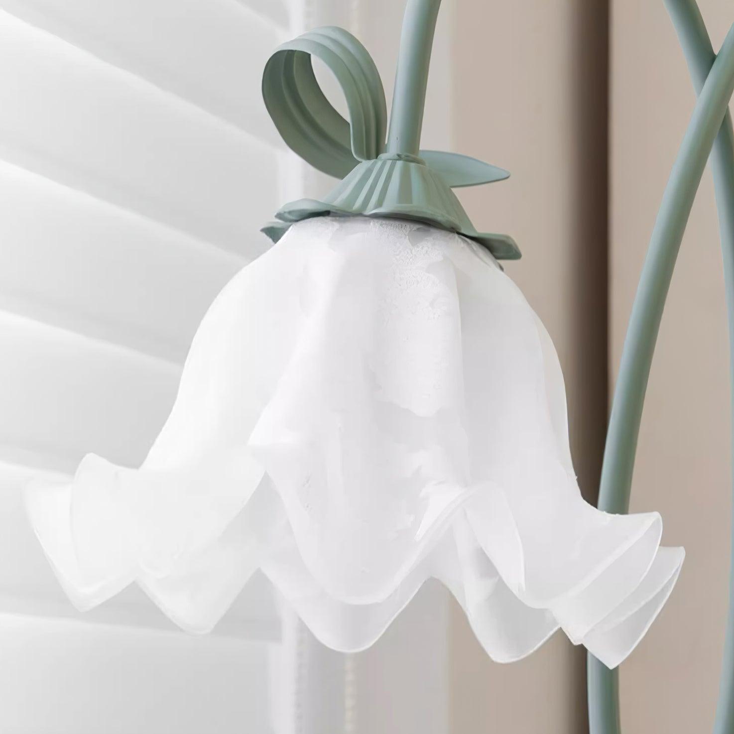 Stehleuchte Blume Design Grün Weiß Metall 170cm 2-3 Flammen LED Stimmungslicht Wohnzimmer Schlafzimmer | Restfield