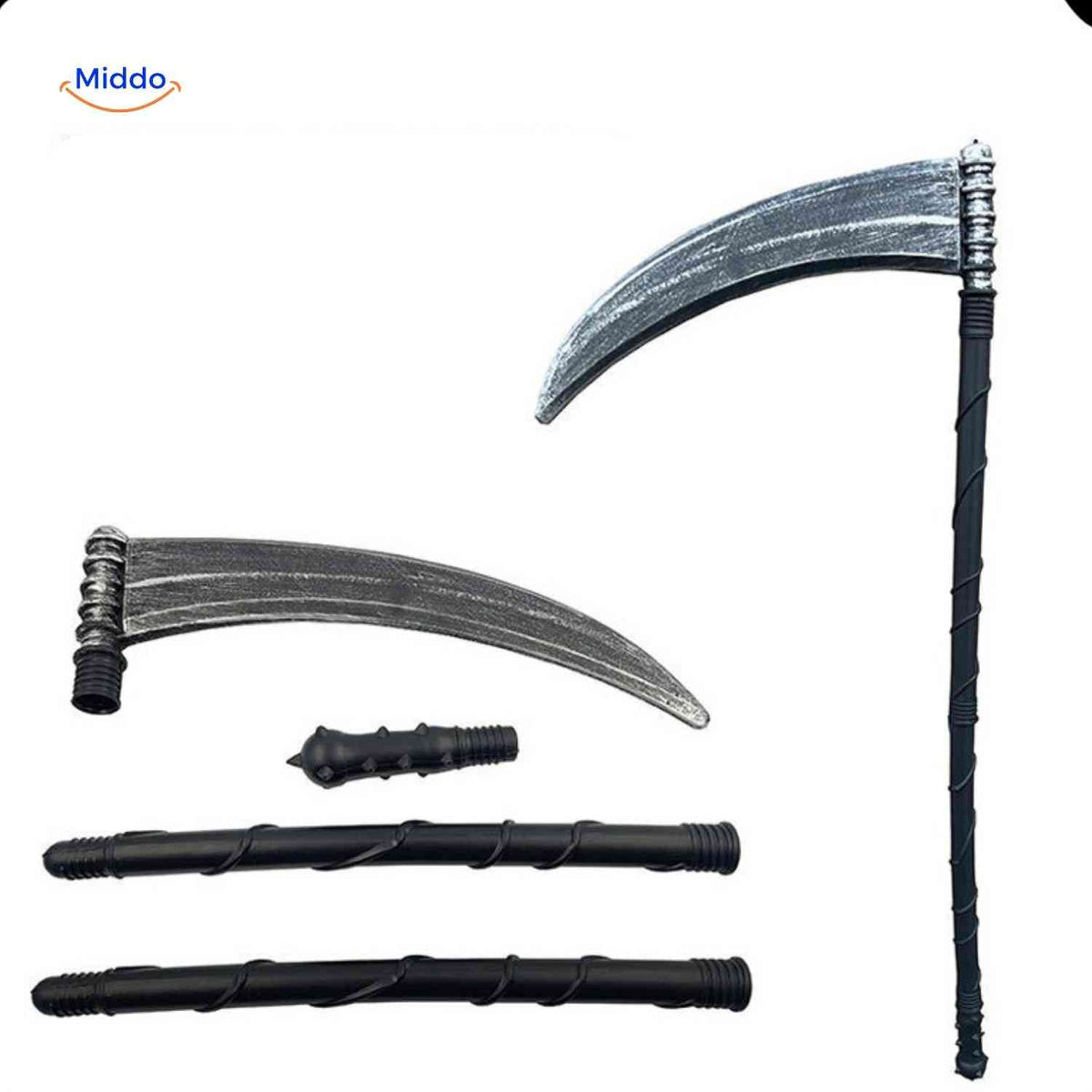 Halloween Grim Reaper Costume Set with Cape, Mask, Gloves, and Scythe for Horror Parties and Cosplay | Sansoti