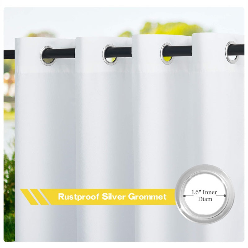 Waterdicht Buitengordijn Zware Stof Windbestendig UV-bescherming Privacy 1 Paneel Taupe Grijs Navy | Sansoti