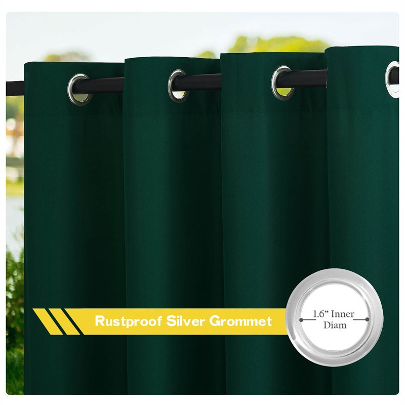 Waterdicht Buitengordijn Zware Stof Windbestendig UV-bescherming Privacy 1 Paneel Taupe Grijs Navy | Sansoti