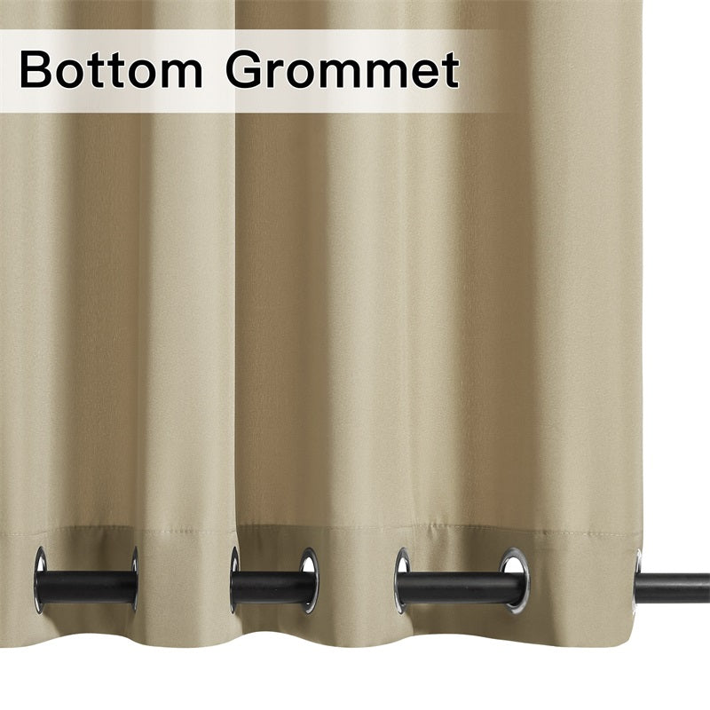 Waterdicht Buitengordijn Zware Stof Windbestendig UV-bescherming Privacy 1 Paneel Taupe Grijs Navy | Sansoti