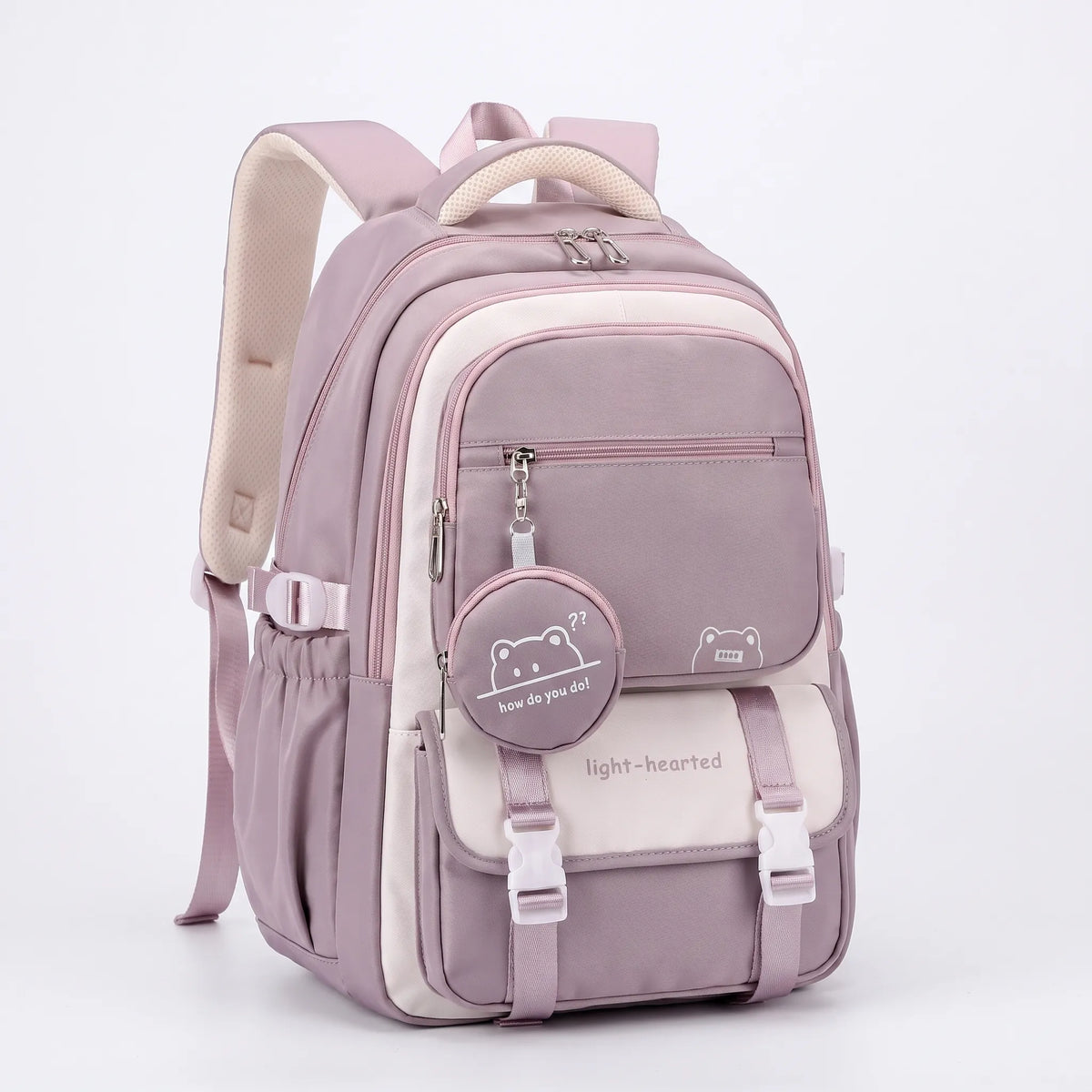 Multi-Compartment School Backpack Oxford Polyester 47x32x20cm Adjustable Chest Strap Luggage Strap Large Capacity | Sansoti