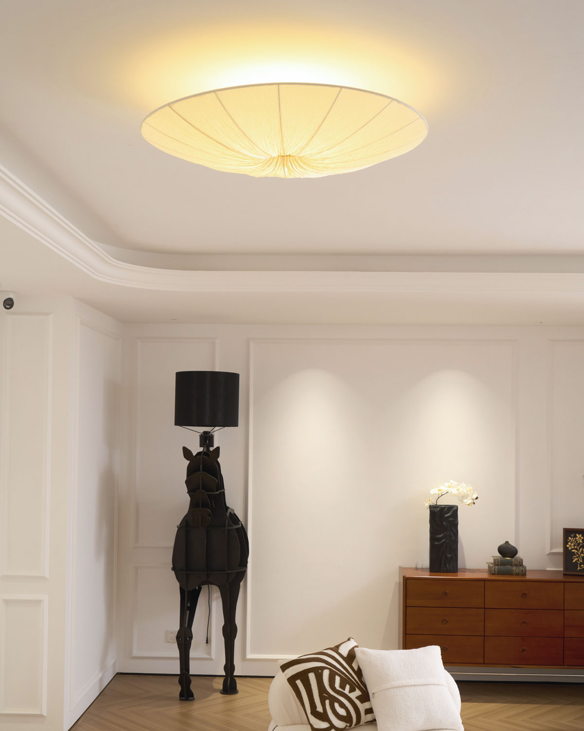 Tassel Plafondlamp Kwastjesdetail Beige Stof IJzer Warm Diffuus Licht Moderne Flush Mount Eetkamer Slaapkamer Entree | Sansoti