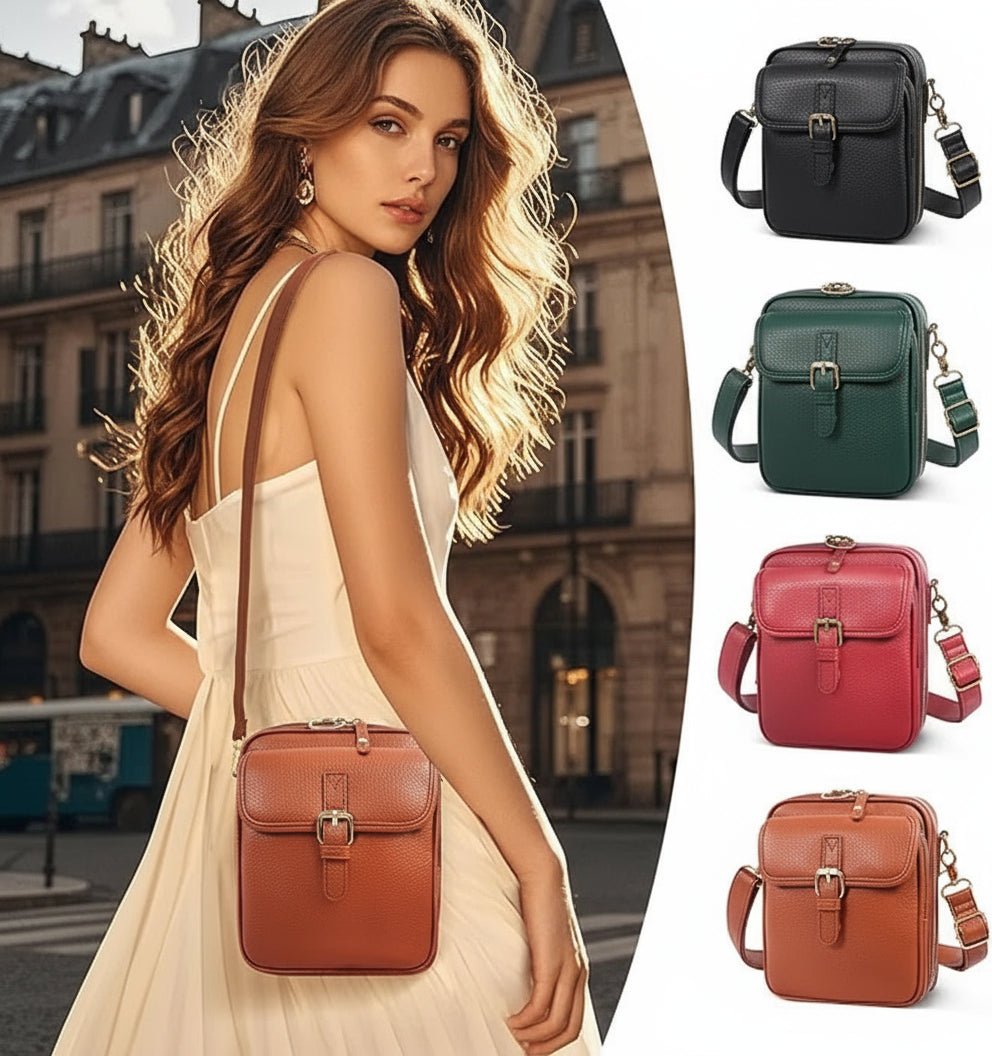 Leren Crossbody Tas Vierkant Model Anti-Diefstal | Sansoti
