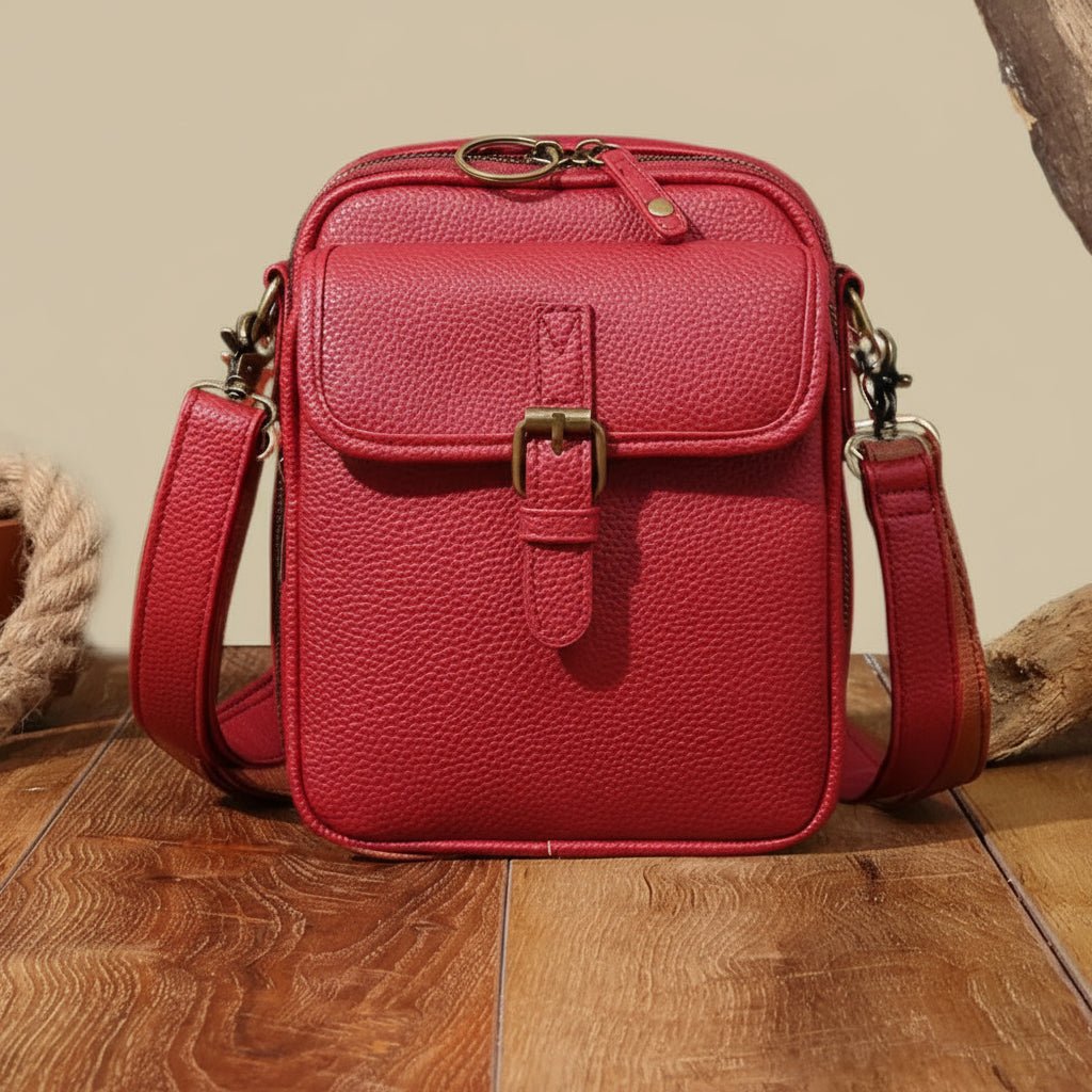 Leren Crossbody Tas Vierkant Model Anti-Diefstal | Sansoti