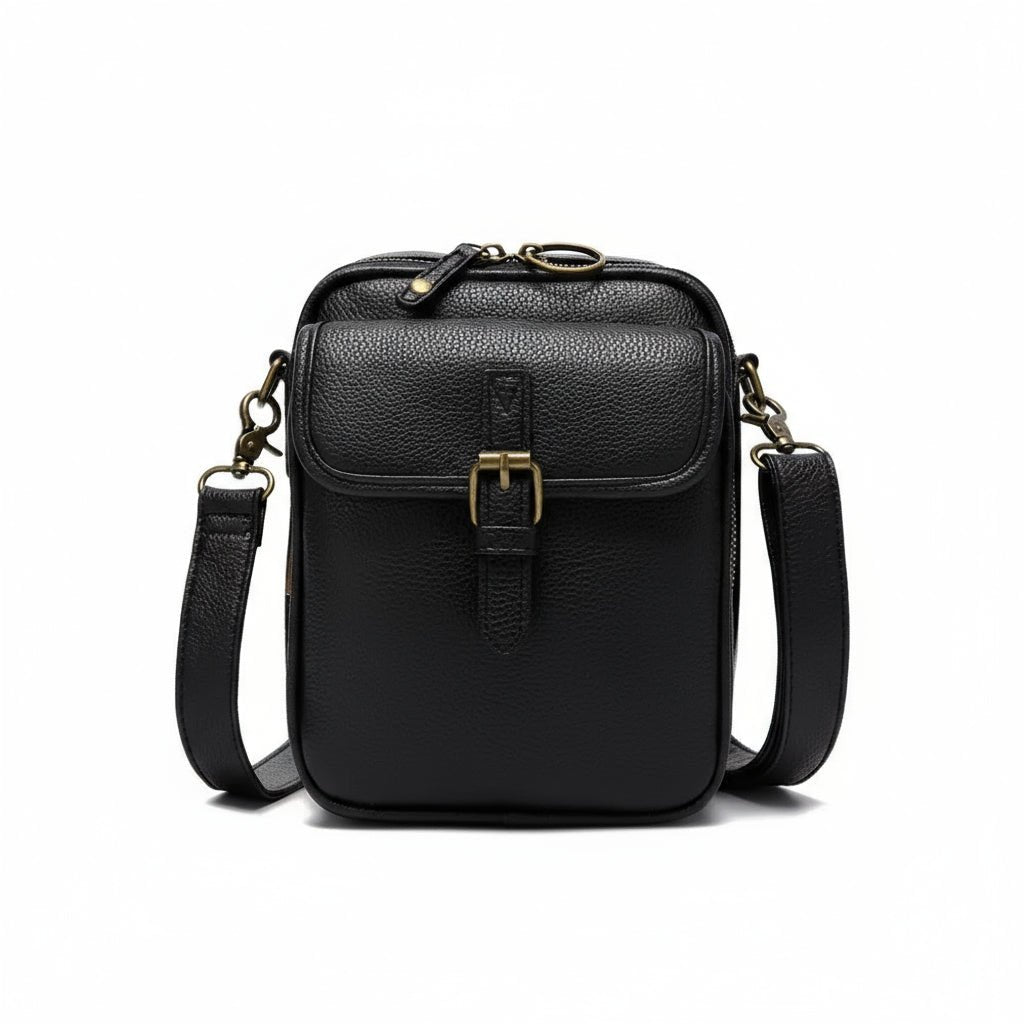 Leren Crossbody Tas Vierkant Model Anti-Diefstal | Sansoti