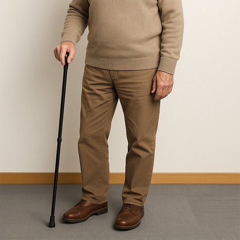 Bâton de marche réglable en aluminium pliable, hauteur 53-90 cm, poignée ergonomique antidérapante, aide à la mobilité | Sansoti