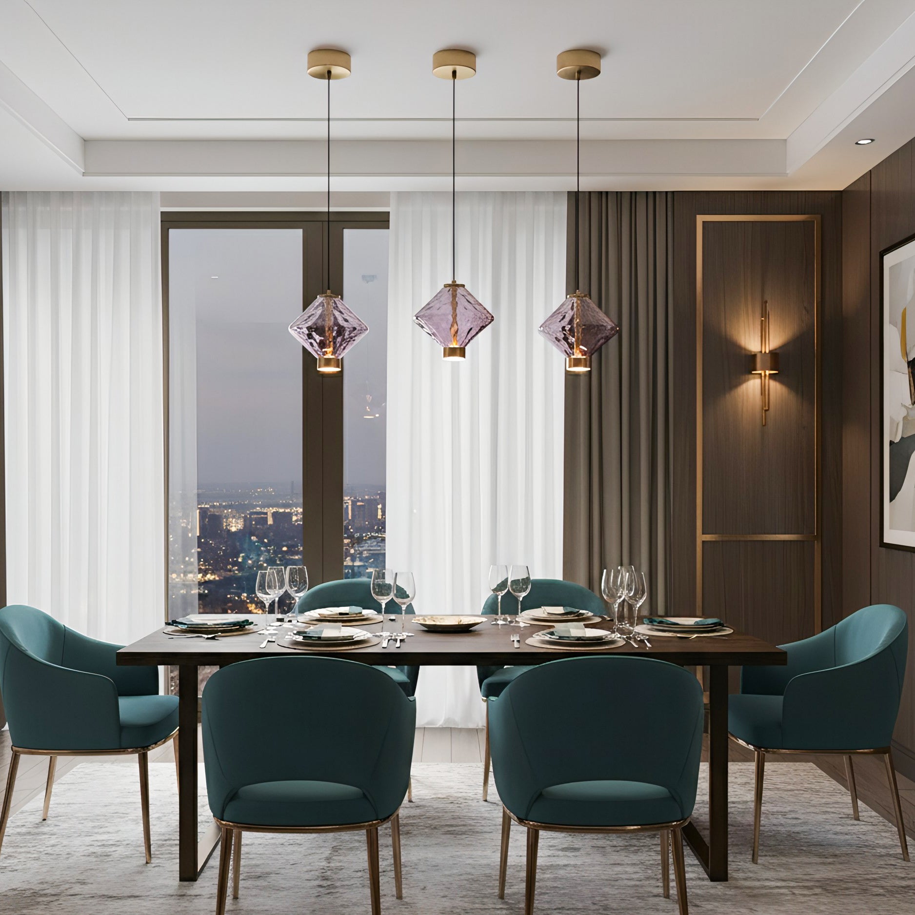 Hanglamp met Gekleurde Glazen Bol – Modern Design voor Eetkamer en Keuken | Sansoti