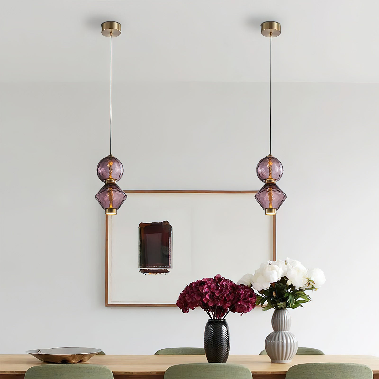 Hanglamp met Gekleurde Glazen Bol – Modern Design voor Eetkamer en Keuken | Sansoti