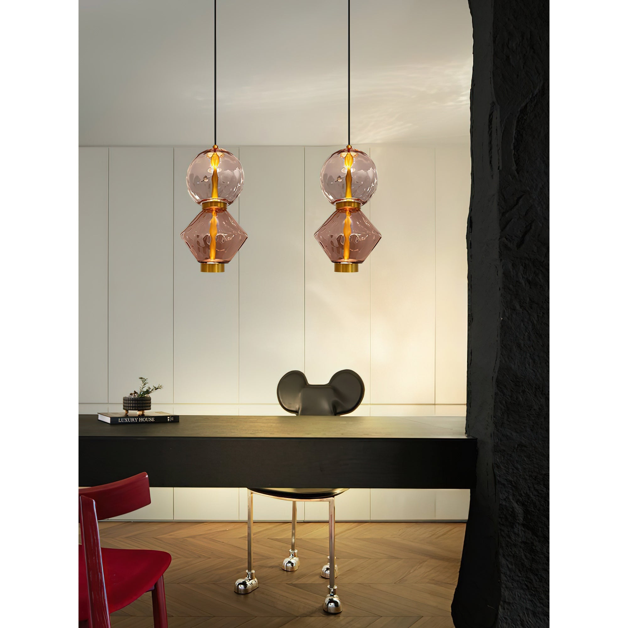 Hanglamp met Gekleurde Glazen Bol – Modern Design voor Eetkamer en Keuken | Sansoti