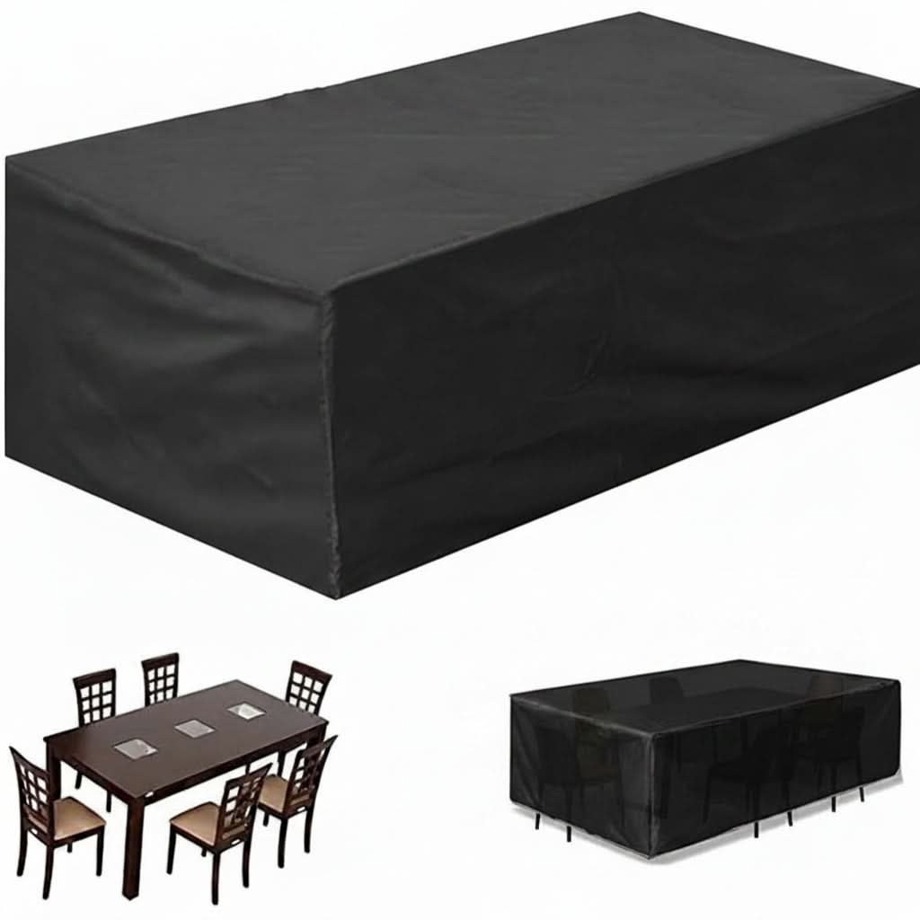 Wasserdichte rechteckige Gartenmöbelabdeckung aus wetterbeständigem Polyester mit UV-Schutz für Terrasse, Balkon, Gartentisch und Stühle | Sansoti