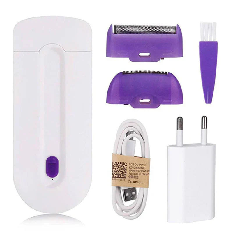 Rechargeable Hair Removal Device with LED — Painless and Safe Epilator for Face, Arms, and Legs | Sansoti
