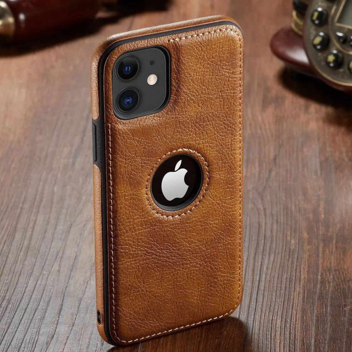 Leather iPhone Case for 11 Pro Max with Raised Edges, Camera Protection, and Stylish Appearance | Sansoti