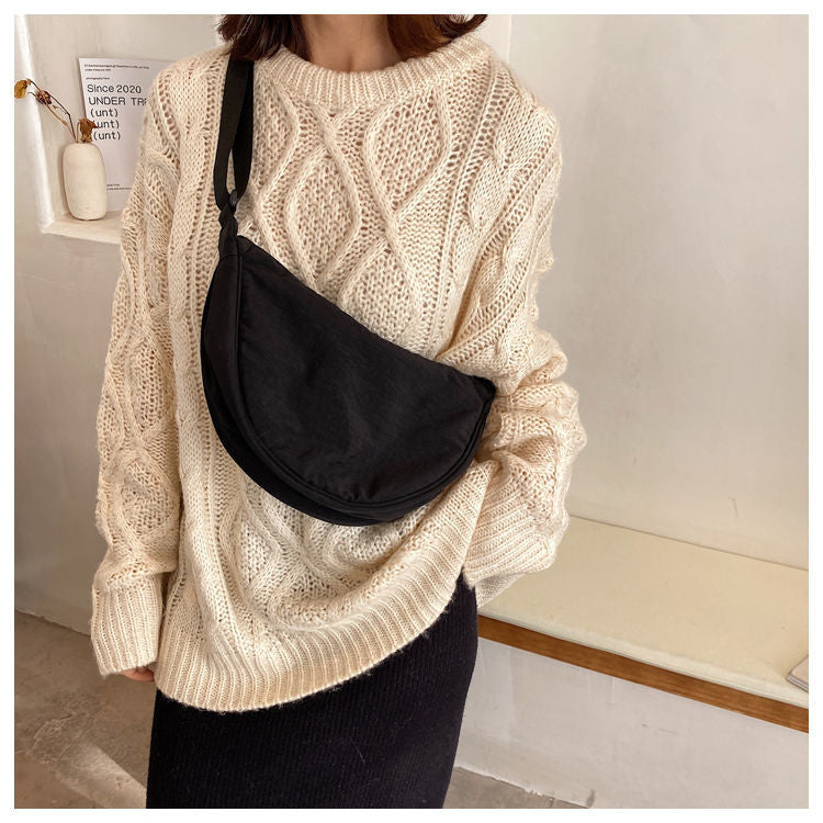 Halve Maan Schoudertas Kunstleer Elegante Damestas Crossbody Handtas Mode Accessoire Casual Dagelijks Gebruik | Sansoti
