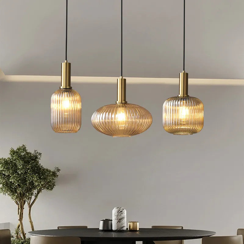 Hängelampe Buntglas Retro Nordisch E27 Weiß Grün Rosa Ø13 Ø30 Esszimmer | Restfield