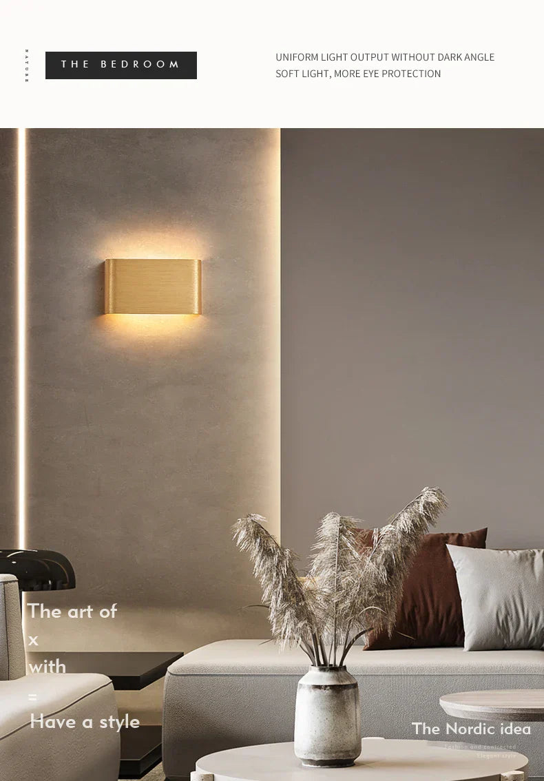 Ultra-dunne design wandlamp APHRODITE — moderne aluminium LED-wandverlichting met acryl kap | Sansoti