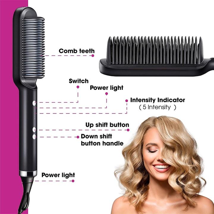 Beheizter Stylingkamm aus Keramik mit Ionenbeschichtung 5 Temperaturstufen professionelles Haarstyling-Tool | Sansoti