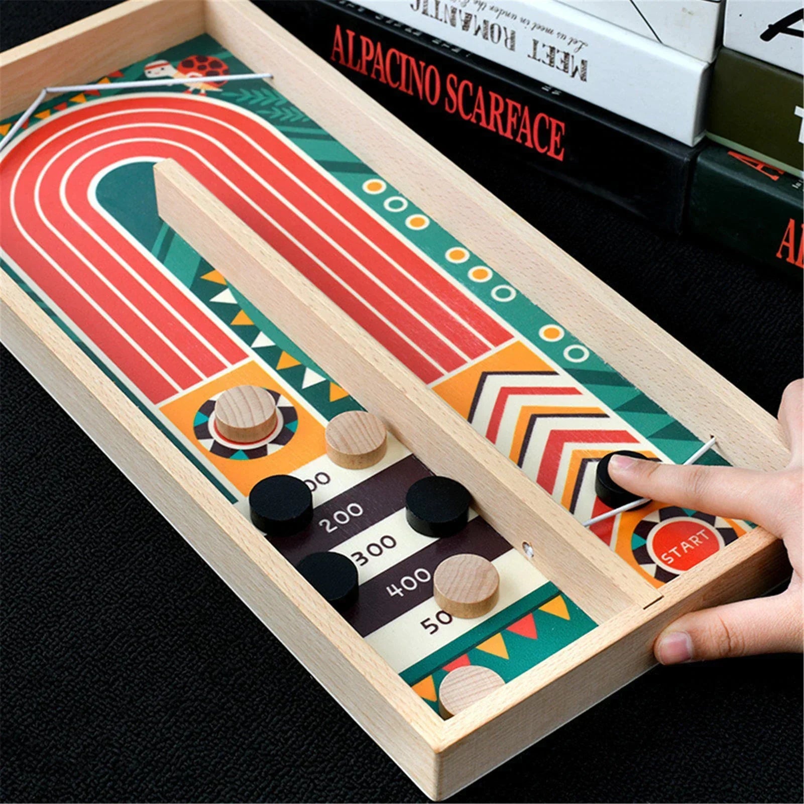 Familiespel Schieten Disc Game - Houten Vaardigheidsspel voor Groot en Klein | Sansoti