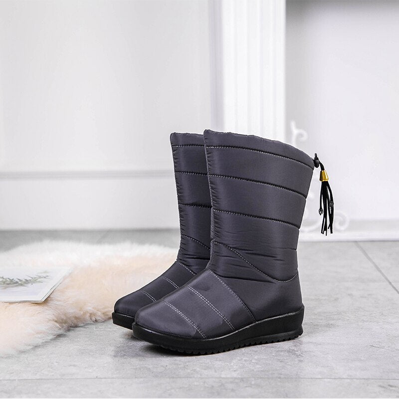 Lined Waterproof Winter Boots for Women with Non-Slip Sole – Warm Polyester Snow Boots for Wide Feet | Sansoti