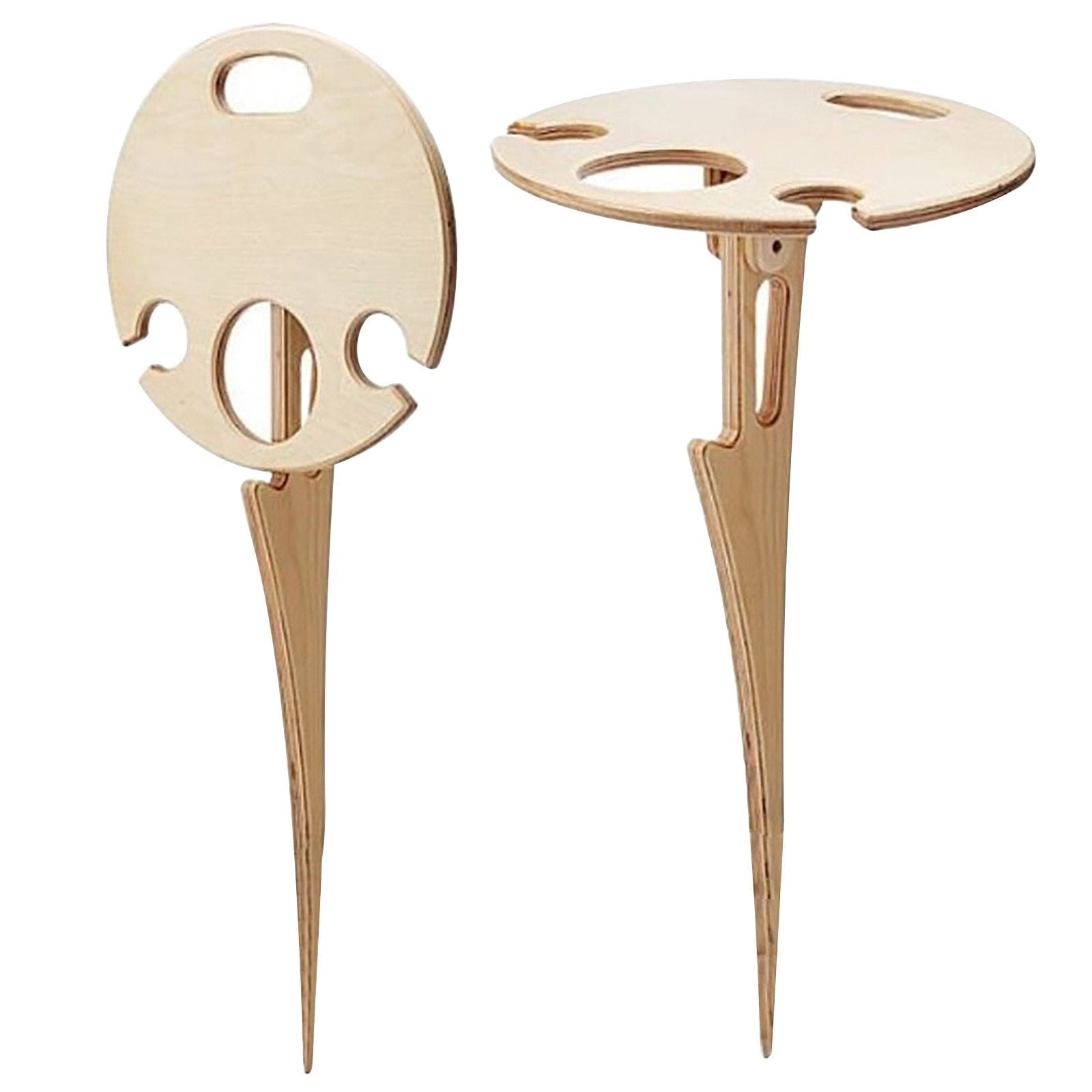 Houten Picknicktafel met Wijnhouder voor Buitengebruik Tuin Strand Camping Opvouwbaar Draagbaar Wijntafel Graspin Romantisch Outdoor Diner | Sansoti