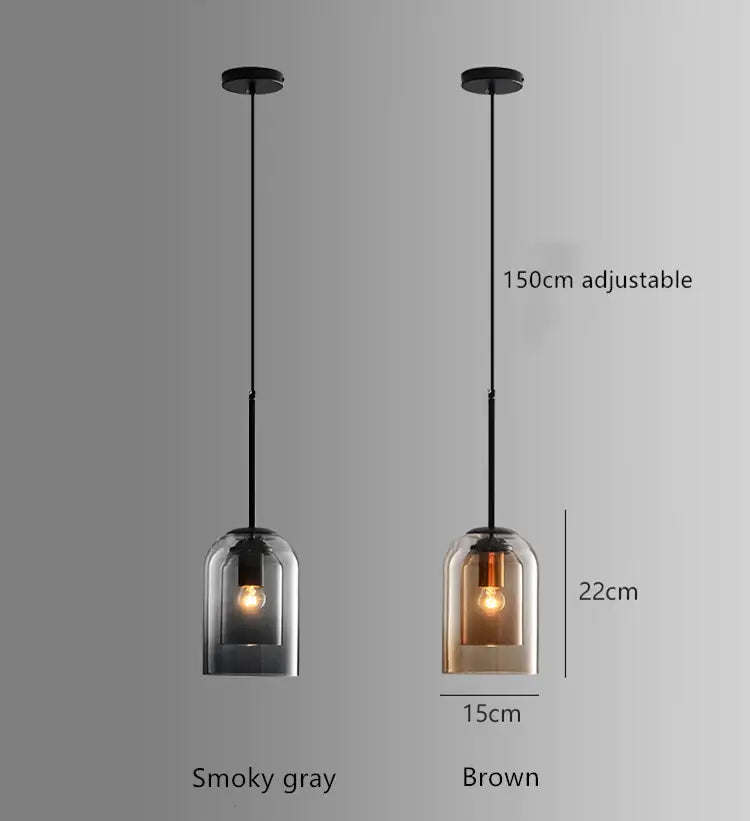 Dubbele Glazen Hanglamp Transparant Glas Nordic Design Scandinavisch Keukeneiland Eetkamer Woonkamer Modern Verlichtingsarmatuur Plafondverlichting E26/E27 Verstelbare Kabels Elegante Verlichting | Sansoti